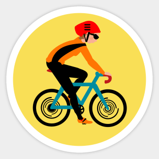 Cyclist, woman Sticker